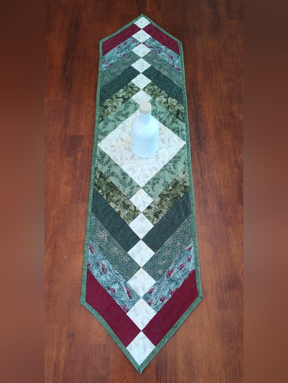 Frosted Forest! NEW HANDMADE Quilted Table Runner -  12" X 46"
